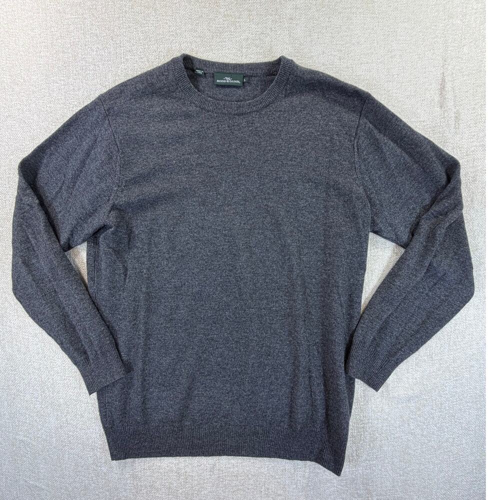 Rodd & Gunn Mens Large Gray Cashmere Wool Blend Crewneck Pullover Sweater Luxury